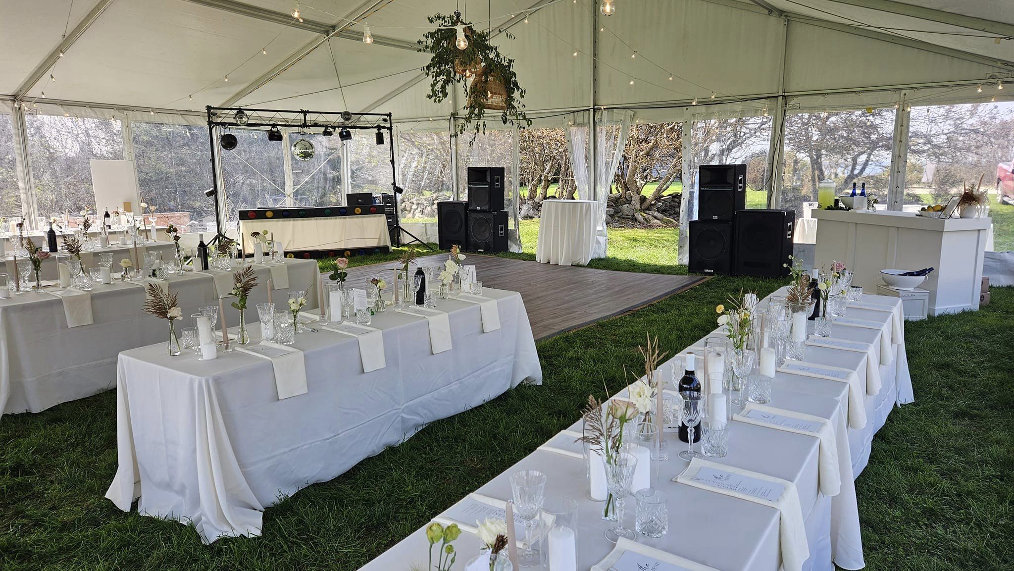Wedding setup at Harbour Mist